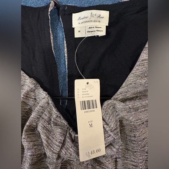 Anthropologie Meadow Rue Alchemist metallic silver sleeveless jumpsuit M new NWT - Picture 5 of 5